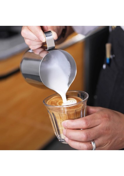B 350ML Paslanmaz Çelik Süt Sürahileri Ölçekli Köpürtme Sürahisi Kahve Kupaları Coffeeware Pot Süt Köpürtücü Espresso Kahve Köpürtme Sürahisi (Yurt Dışından) indirimleri