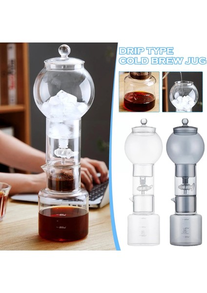 Temizle 1l Su Damla Kahve Makinesi Espresso Kahve Soğuk Demlemek Filtre Araçları Buz Percolator Makinesi Yeniden Kullanılabilir Damlatıcı Pot Cam G7K3 (Yurt Dışından)