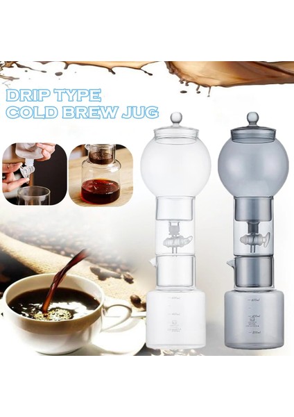 Temizle 1l Su Damla Kahve Makinesi Espresso Kahve Soğuk Demlemek Filtre Araçları Buz Percolator Makinesi Yeniden Kullanılabilir Damlatıcı Pot Cam G7K3 (Yurt Dışından)