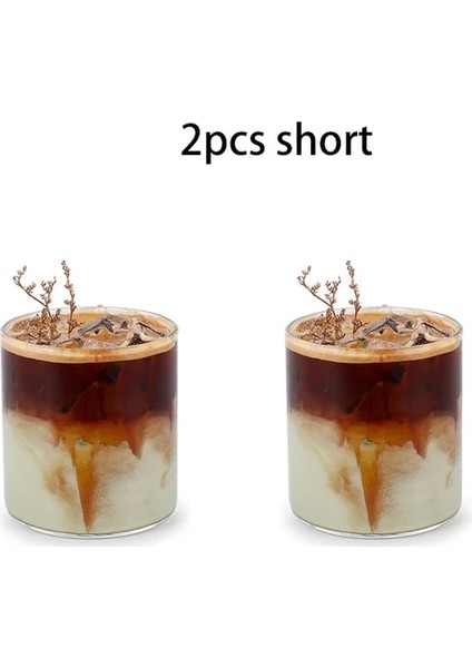 2 Adet Kısa Mhw-3bomber Buzlu Kahve Fincanları Moda Ins Tarzı Espresso Cam Kupalar Uzun Içme Bardakları Ev Mutfak Su Bardakları Bulaşık Makinesinde Yıkanabilir (Yurt Dışından) fiyatları
