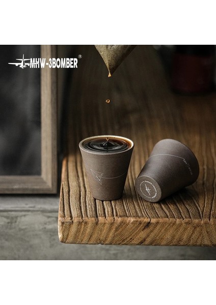 Gri 120ML 120ML Seramik Kahve Kupa 120ML El Yapımı Espresso Fincan Porselen Damla Kahve Fincanı Kahve Kupa Çift Atış Beyaz Kahve Kupaları (Yurt Dışından)