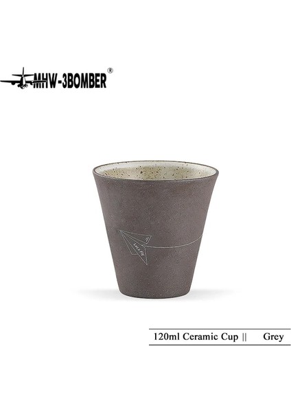 Gri 120ML 120ML Seramik Kahve Kupa 120ML El Yapımı Espresso Fincan Porselen Damla Kahve Fincanı Kahve Kupa Çift Atış Beyaz Kahve Kupaları (Yurt Dışından)