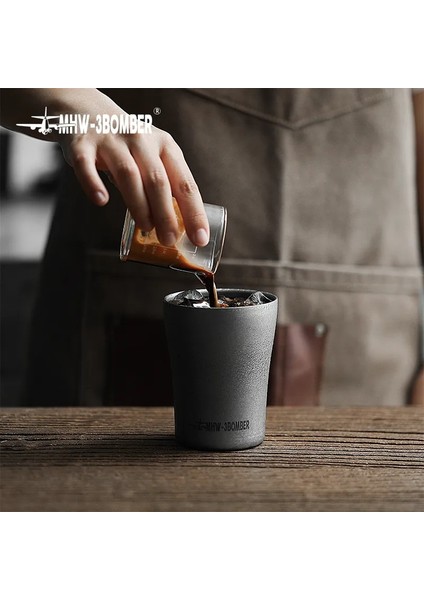 1 Adet Gümüş 280 ml Mhw-3bomber 280 ml Paslanmaz Çelik Espresso Kahve Fincanı Seti Çift Duvar Barbekü Seyahat Kupalar Anti-Haşlanma Su Bardakları Ev Aksesuarları (Yurt Dışından) fırsatları
