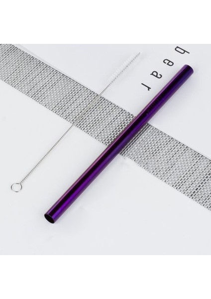 Z Yeniden Kullanılabilir Paslanmaz Çelik Hasır Drinkware Süt Çay Kahve Samanı Sofra Dazzle Renk Kokteyl Suyu Tüpü Bardak Aksesuarları (Yurt Dışından)