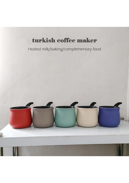 830ML Mavi Kapaklı 680ML/800ML Türk Cezvesi Gaz Sobası Isıtma Süt Tenceresi Tıbbi Taş Kaplama Gıda Takviyesi Pot Küçük Cezve (Yurt Dışından)