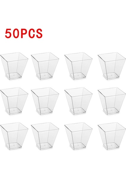 50 Adet 50 Adet Tek Kullanımlık Plastik Tatlı Bardakları 58 Ml/adet Porsiyon Kupalar Şeffaf Tatlı Dondurma Fincan Ev Noel Partisi Verilen (Yurt Dışından) fiyatları