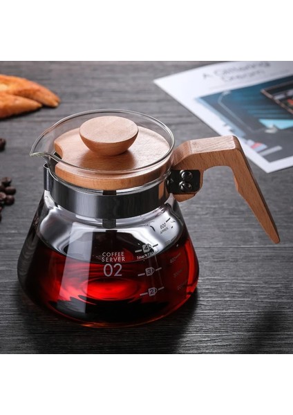 600ML Cezve Kahve Makinesi 400ML/600ML Ahşap El Damla Cezve Damlatıcı Cam Aralığı Kahve Sunucu Tencere Cam Su Isıtıcısı Brewer Temizle Üzerine Dökün (Yurt Dışından)