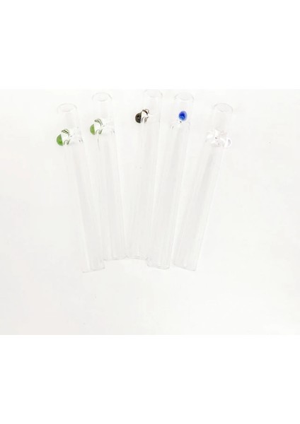 B Rastgele Renk 5 Adet Cam Tüp Koruyucu Kılıflı Su Içme Pipeti (Yurt Dışından)