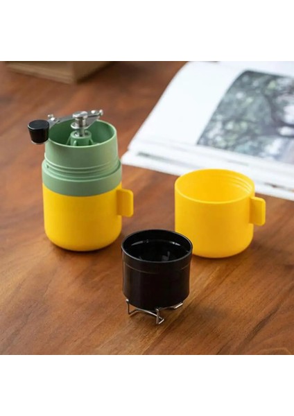 Sarı Kahve Değirmeni 3 Bölümlü Katlanabilir Sap Kantitatif Taşlama Ayarlanabilir Pürüzlülük Ayrılabilir Keskin Kahve El Değirmeni (Yurt Dışından) modelleri