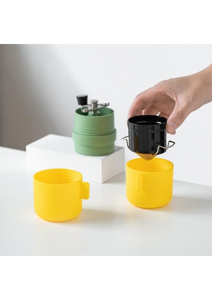 Sarı Kahve Değirmeni 3 Bölümlü Katlanabilir Sap Kantitatif Taşlama Ayarlanabilir Pürüzlülük Ayrılabilir Keskin Kahve El Değirmeni (Yurt Dışından) fırsatları