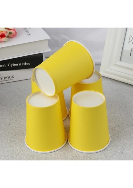 Sarı 10 Adet 10 Adet Renkli Tek Kullanımlık Bardak El Yapımı Kağıt Bardaklar Anaokulu Dıy El Yapımı Malzemeler Ev Kahve Fincanı Mutfak Aksesuarları (Yurt Dışından)