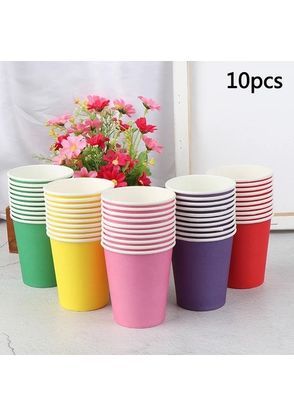 Sarı 10 Adet 10 Adet Renkli Tek Kullanımlık Bardak El Yapımı Kağıt Bardaklar Anaokulu Dıy El Yapımı Malzemeler Ev Kahve Fincanı Mutfak Aksesuarları (Yurt Dışından) fırsatları