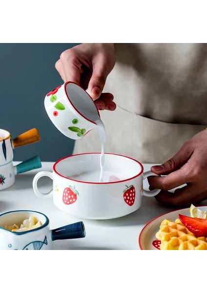 B 50 ml Seramik Kahve Süt Kreması Servis Sürahi Sos Dağıtıcı Saplı Süt Bal Kreması Sürahi Mutfak Ekmek Tost Kahvaltı Için (Yurt Dışından)