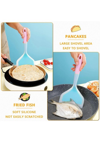 Yeşil Silikon Yapışmaz Spatula Mutfak Gereçleri Pişirme Gereçleri Spatula Sığır Eti Yumurta Mutfak Kazıyıcı Geniş Pizza Pişirme Araçları Kürek (Yurt Dışından) indirimleri