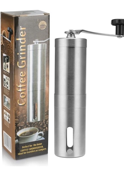 Paslanmaz Manuel Kahve Değirmeni Kahve Aksesuarı Taşınabilir El Değirmeni Kahve Çekirdeği Çapak Öğütücü Değirmeni Çift Rulman Konumlandırma (Yurt Dışından)