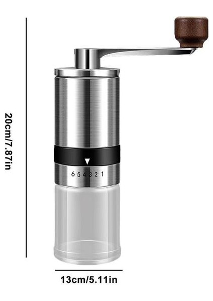 6 Vites Ayarlanabilir Manuel Kahve Değirmeni Ayarlanabilir Kalınlık Kahve Çekirdeği Öğütücü Paslanmaz Çelik Cafe ve Ev Için Taşınabilir Taşlama Çekirdek (Yurt Dışından)