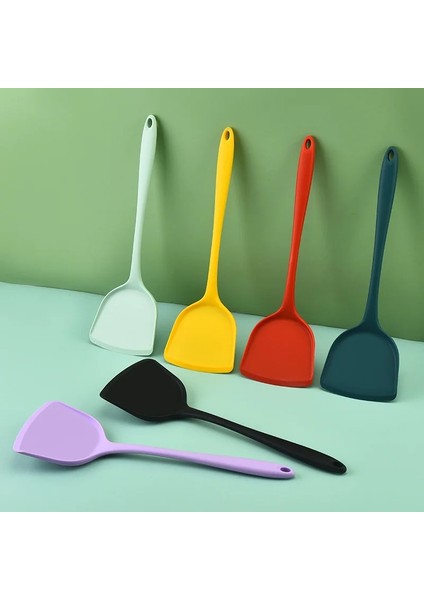 Açık Yeşil Ev Mutfak Eşyaları Yapışmaz Pişirme Küreği Silika Jel Spatula Entegre Silikon Mutfak Eşyaları Konfor Kolu (Yurt Dışından) modelleri