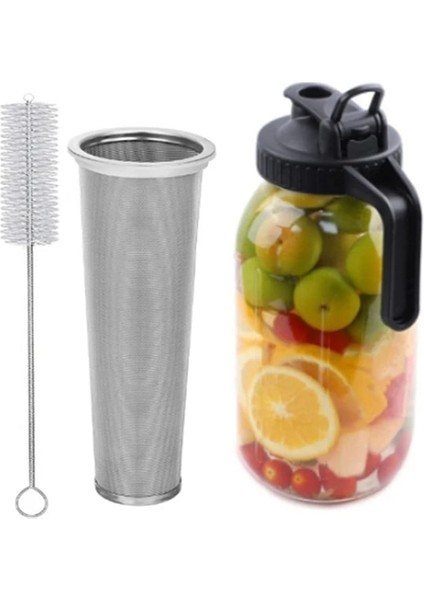 Siyah Soğuk Demleme Kahve Makinesi 64OZ Soğuk Demleme Sürahi Buzlu Demleme Kahve, Buzlu Çay Için Paslanmaz Çelik Süper Yoğun Filtre ile (Yurt Dışından)