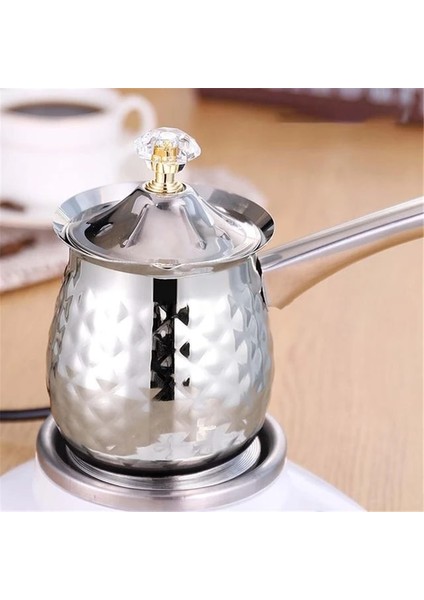 Gümüş 600 ml Paslanmaz Çelik Türk Cezve Çekme Çiçek Fincan Kahve Makinesi Süt Köpürtme Sürahi Çikolata Eritme Yunan Süt Isıtıcı Pot (Yurt Dışından)