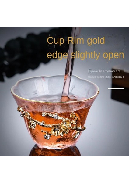 03 Yaklaşık 75 ml Isıya Dayanıklı Cam Çay Fincanı Gümüş Çay Bardağı ile Kakma Çin Kung Fu Çay Seti Altın Çay Kasesinde Kalınlaşmış Ana Fincan Anahat (Yurt Dışından) indirimleri