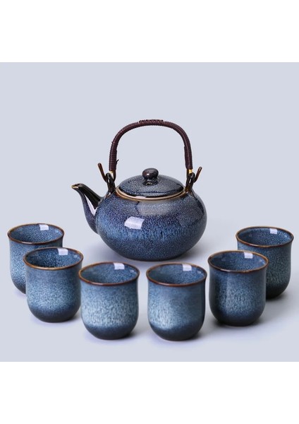 1 Pot 6 Bardak-03 Büyük Kapasiteli Kaldırma Kirişli Pot Çay Seti, Ev Soğuk Su Çaydanlık, Kungfu Çay Seti, 1 Pot, 6 Bardak (Yurt Dışından)