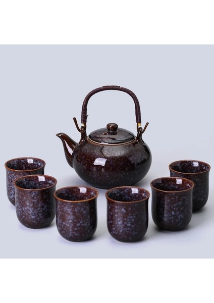 1 Pot 6 Bardak-03 Büyük Kapasiteli Kaldırma Kirişli Pot Çay Seti, Ev Soğuk Su Çaydanlık, Kungfu Çay Seti, 1 Pot, 6 Bardak (Yurt Dışından)