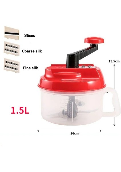 1.5l Mikser Mutfak Robotu Mutfak Manuel Güçlü Yumurta Blender Kıyma Makinesi Sebze Doğrama Parçalayıcı Paslanmaz Çelik Bıçak Kesici (Yurt Dışından) fiyatları