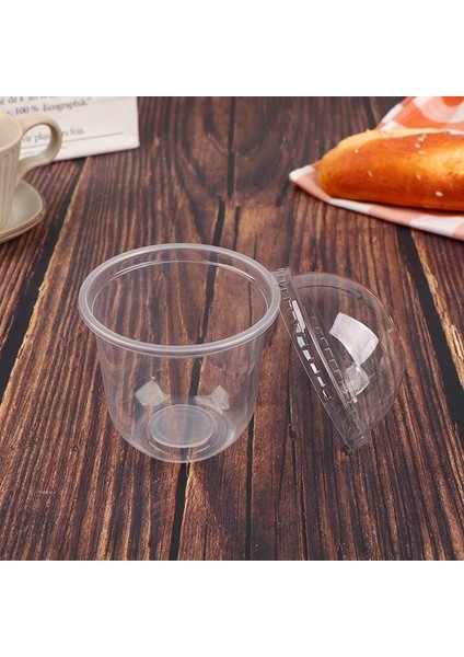 360ML Kapaksız 50 Adet 250/360/500ML Tek Kullanımlık Mus Sütlü Kek Kapaklı Bardak Şeffaf Plastik Puding Jöle Tatlı Yoğurt Parti Iyilik (Yurt Dışından)
