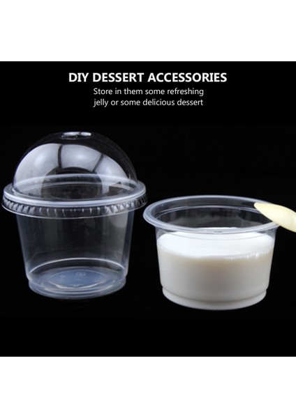 Şeffaf 20 Adet Konteynerler Kapaklı Yoğurt Bardağı Mini Cheesecake Kutuları Plastik Tadım Taşınabilir Tek Kullanımlık Tatlı (Yurt Dışından)