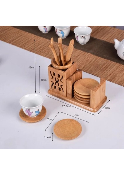 Içinde Bardak Yok Çin Tarzı Çay Töreni Altı Beyefendi Çay Seti Çay Masası Masif Ahşap Bambu Eşyaları Çay Kombinasyonu Aksesuarları (Yurt Dışından)