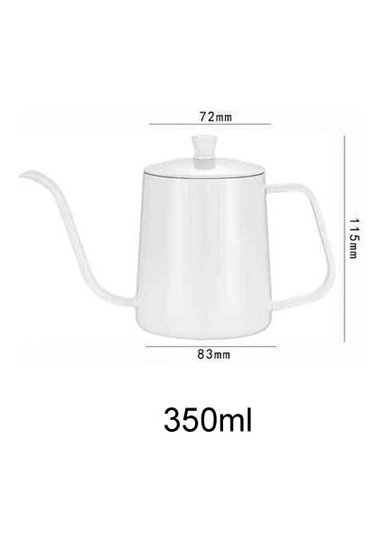 350 ml 350 ML/600 ml Beyaz Damla Su Isıtıcısı Kahve Çaydanlık Yapışmaz Gıda Sınıfı Paslanmaz Çelik Deve Boynu Damla Su Isıtıcısı Kuğu Boyun Ince Ağız (Yurt Dışından)