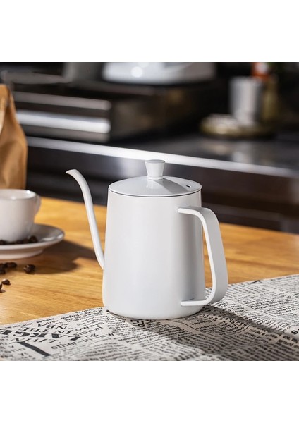 350 ml 350 ML/600 ml Beyaz Damla Su Isıtıcısı Kahve Çaydanlık Yapışmaz Gıda Sınıfı Paslanmaz Çelik Deve Boynu Damla Su Isıtıcısı Kuğu Boyun Ince Ağız (Yurt Dışından) indirimleri