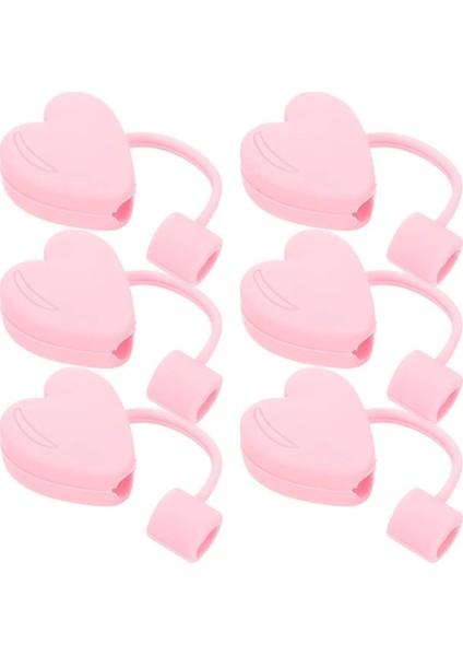 Gösterildiği Gibi 6 Adet Silikon Saman Tıkaçları Taşınabilir Saman Kapakları 6-8 mm Pipetler Için Saman Uçları (Yurt Dışından)