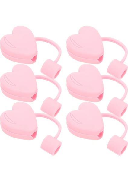 Gösterildiği Gibi 6 Adet Silikon Saman Tıkaçları Taşınabilir Saman Kapakları 6-8 mm Pipetler Için Saman Uçları (Yurt Dışından)