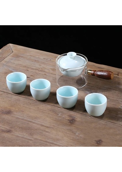 Bir Pot Dört Bardak 13 Seramik Cam Çay Seti Çay Makinesi Demlik Porselen Çin Gongfu Çay Seti Taşınabilir Çay Seti Çay Takımları Fincan Çay Için (Yurt Dışından)