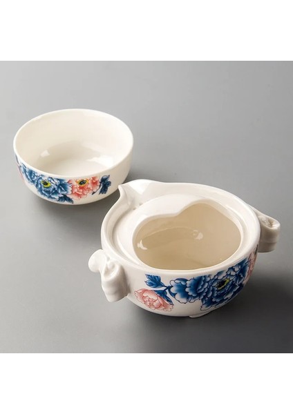L Çoklu Stiller Seyahat Çay Takımları Yüksek Kaliteli, Güzel ve Zarif Gaiwan Çaydanlık ve Bardaklar Porselen Çay Seti 1 Çaydanlık 1 Çay Bardağı (Yurt Dışından)
