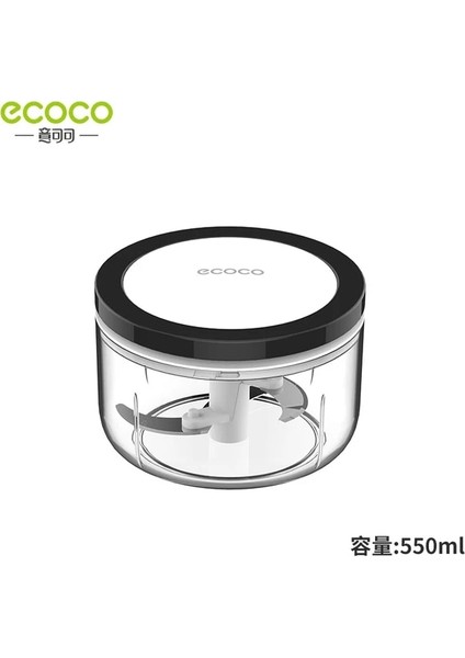 Siyah 550 ml Ecoco Sarımsak Kesici Mutfak Robotu Parçalayıcı Manuel Kıyma Makinesi Meyve Vegetavle Mutfak Güvenli ve Dayanıklı Blender Mikser Aracı (Yurt Dışından)