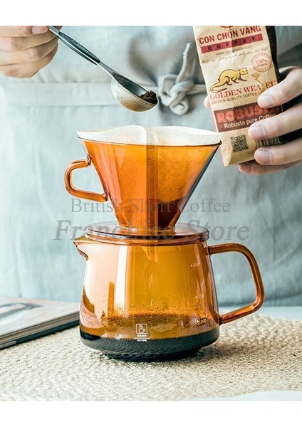 300ML Sürahi Damla Cezve 300ML 500ML V60 Cam Aralığı Sunucu Su Isıtıcısı Brewer Barista Percolator Üzerine Dökün Temizle#6 (Yurt Dışından)