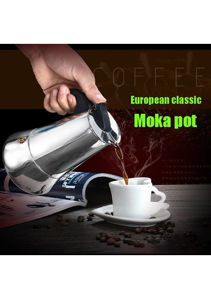 300 ml Kahve Makinesi Makinesi Moka Pot Amerikan Latte Elektrikli Brülör Italyan Fransız Basın Percolator Demlemek Su Isıtıcısı Soba Paslanmaz Çelik (Yurt Dışından)