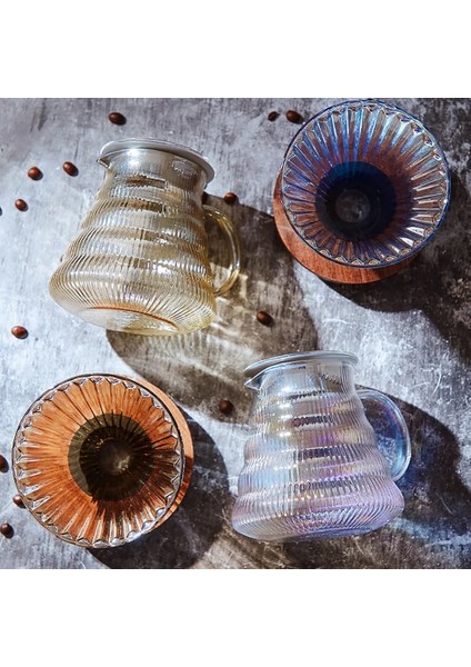 Renkli Paylaşım Potu 400/600 ml Coffeeware Seti Damlatıcı Cezve Kahve Sunucusu Kahve Makinesi Bira 1-2 Adet Bardak Cam Filtre Fincan Huni Damla Kahve Seti (Yurt Dışından) fırsatları