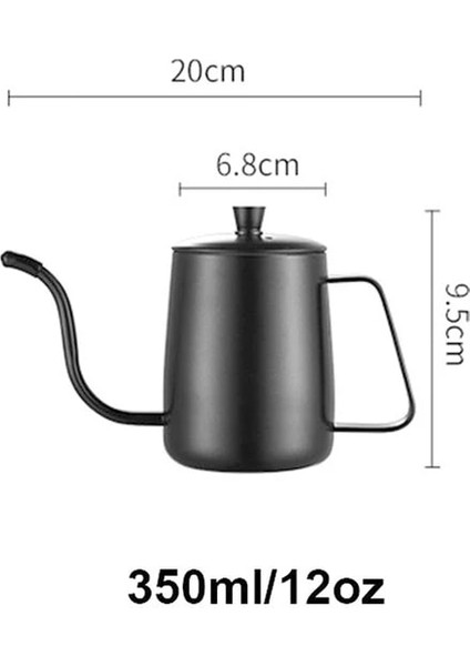 350ML-12OZ 350/600ML Damla Su Isıtıcısı Kahve Çay Potu Yapışmaz Kaplama Gıda Sınıfı Paslanmaz Çelik Deve Boynu Damla Su Isıtıcısı Kuğu Boyun Ince Ağız (Yurt Dışından)