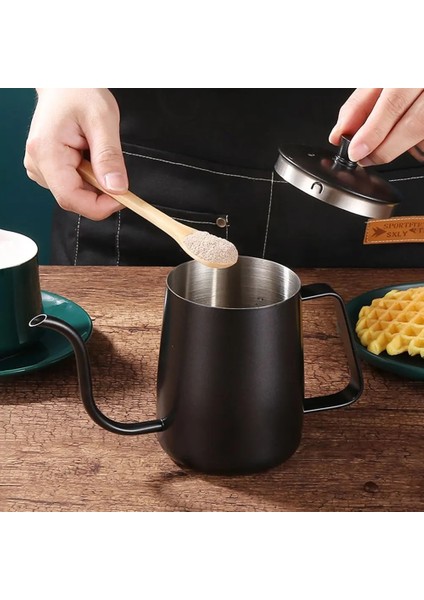 350ML-12OZ 350/600ML Damla Su Isıtıcısı Kahve Çay Potu Yapışmaz Kaplama Gıda Sınıfı Paslanmaz Çelik Deve Boynu Damla Su Isıtıcısı Kuğu Boyun Ince Ağız (Yurt Dışından)