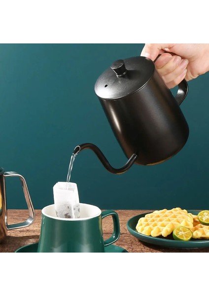 350ML-12OZ 350/600ML Damla Su Isıtıcısı Kahve Çay Potu Yapışmaz Kaplama Gıda Sınıfı Paslanmaz Çelik Deve Boynu Damla Su Isıtıcısı Kuğu Boyun Ince Ağız (Yurt Dışından)