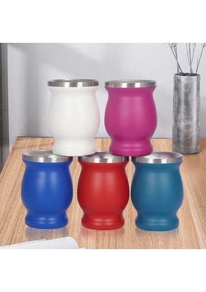 Düz Pipet Seti 1pc Yerba Mate Kupası 304 Paslanmaz Çelik 8oz Bombillalı Arjantin Yerba Mate Su Kabağı Hazırlanması ve Temizlenmesi Kolay (Yurt Dışından)