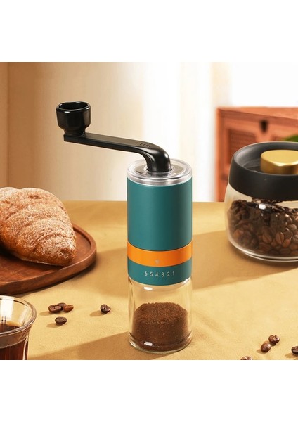 Mavi Ev Taşınabilir Manuel Kahve Değirmeni 6 Dişli Paslanmaz Çelik El Kahve Çekirdeği Değirmeni Espresso Makinesi Seramik Çapaklar ile (Yurt Dışından)