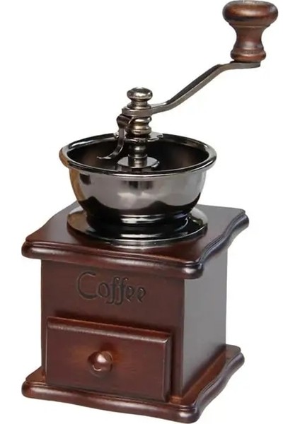 Standart Manuel Mini Kahve Değirmeni Ahşap Vintage Antika Seramik El Krank Kahve Değirmeni Retro Tarzı Ahşap Kahve Değirmeni (Yurt Dışından)