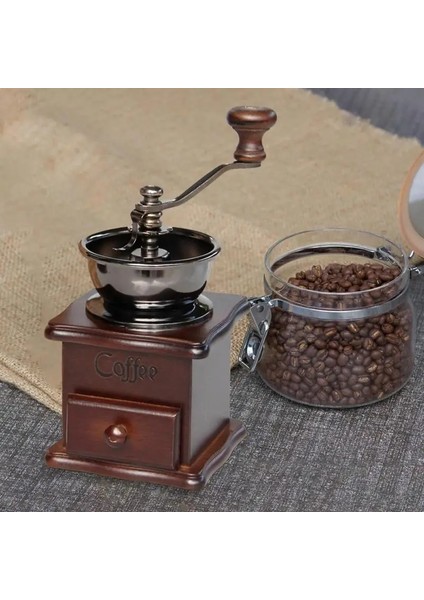 Standart Manuel Mini Kahve Değirmeni Ahşap Vintage Antika Seramik El Krank Kahve Değirmeni Retro Tarzı Ahşap Kahve Değirmeni (Yurt Dışından) fiyatları