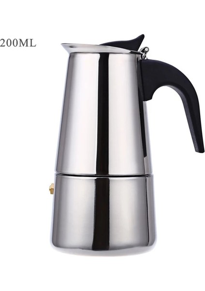 200 ml Paslanmaz Çelik Moka Cezve Espresso Percolator Taşınabilir Kahve Makinesi Pot Percolator Içecek Aracı Cafetiere Latte Soba (Yurt Dışından)