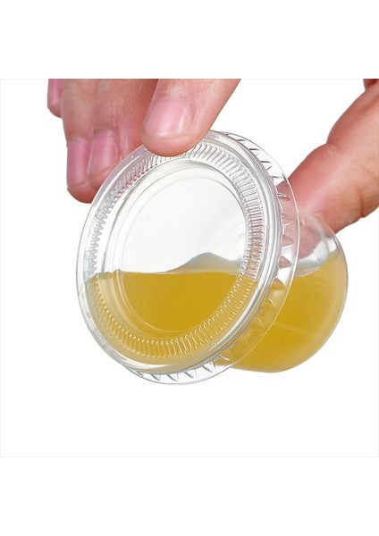 60ML 100 Adet Tek Kullanımlık Plastik Kapaklı Bardak Şeffaf Sos Kapları Jöle Yoğurt Çeşni Kabı Yuvarlak Mühürlü Kutu Mutfak Aksesuarları (Yurt Dışından) fırsatları