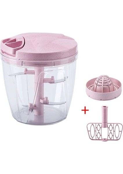 Pink-L Manuel Kıyma Makinesi Mutfak Robotları Yiyecek Parçalayıcı Kıyma Mikser Blender Et Doğrama Meyve Sebze Fındık Mini Işlemci Mutfak (Yurt Dışından)